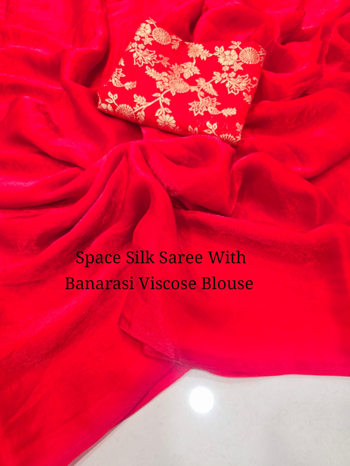 Space Soft Silk Saree With Banarasi Viscose Blouse
