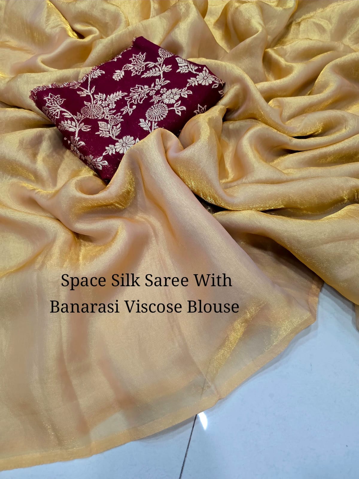 Space Soft Silk Saree With Banarasi Viscose Blouse