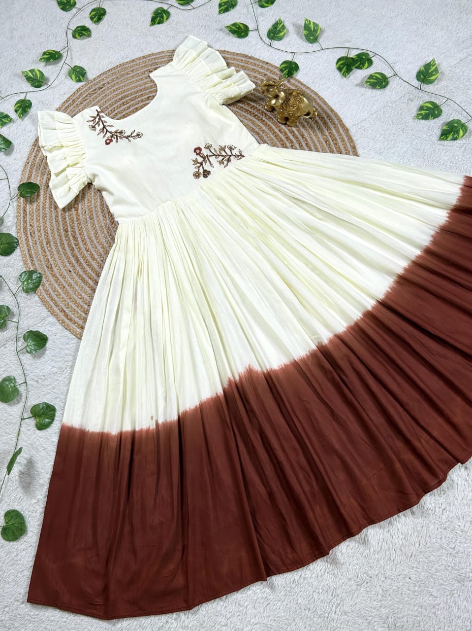 Mull mull maggam work gowns