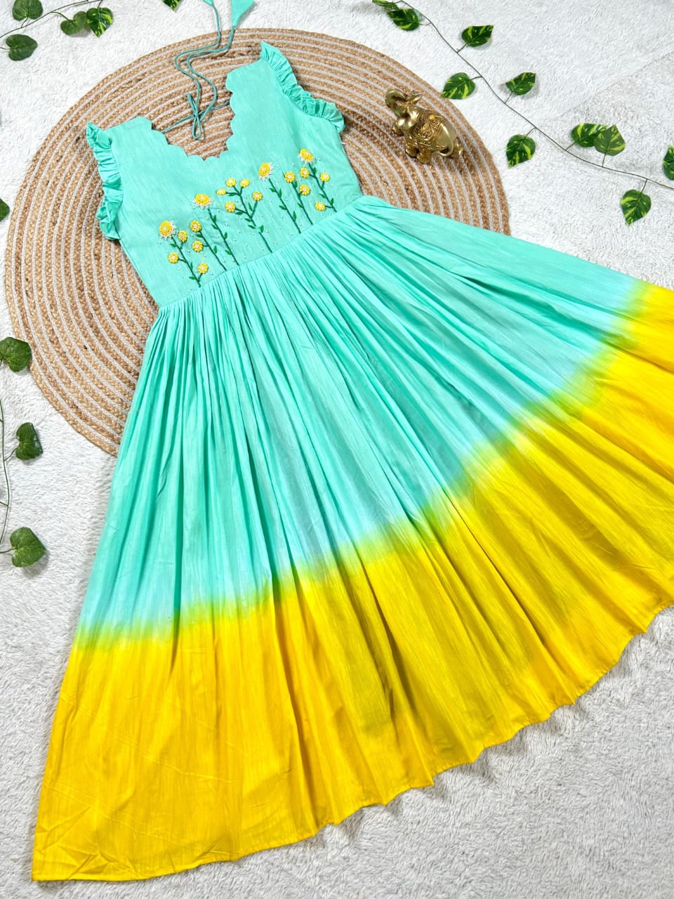 Mull mull maggam work gowns
