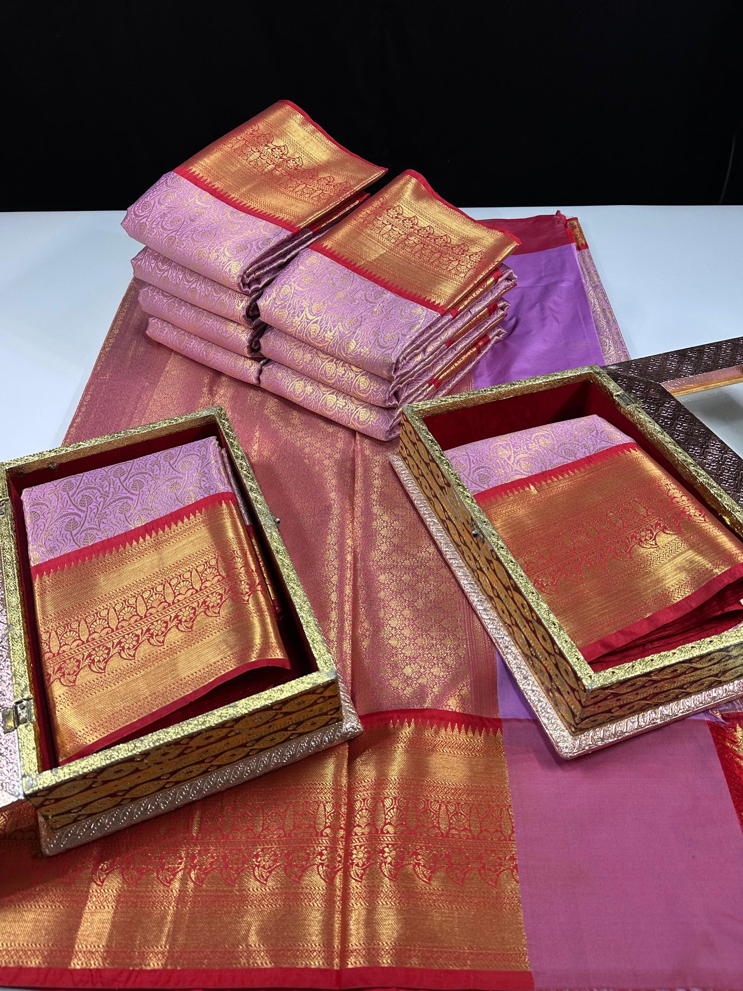 Premium semi-kanchi soft brocade jaal weaving saree