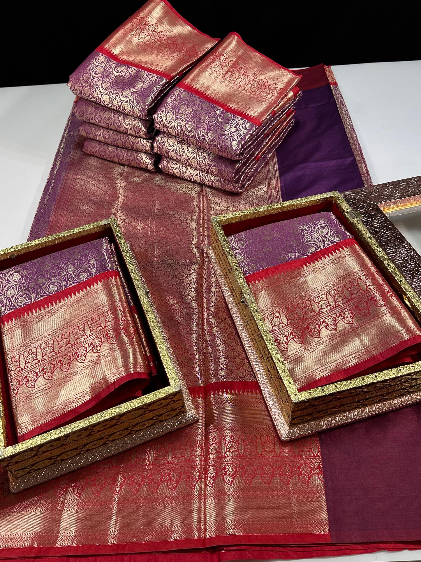 Premium semi-kanchi soft brocade jaal weaving saree