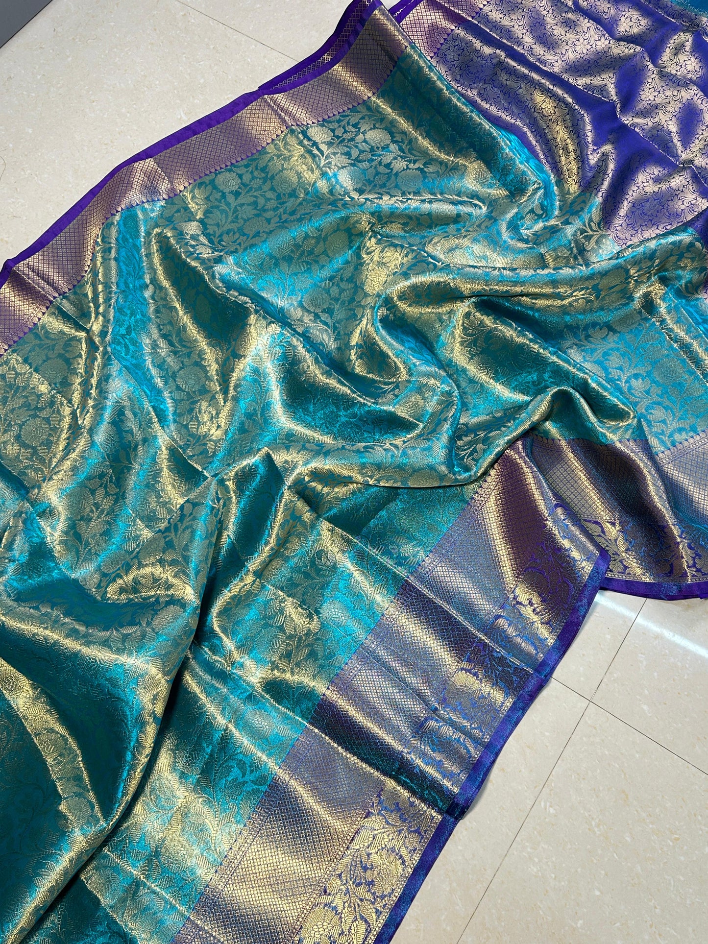 BANARASI KANCHIPURAM ZARI TISSUE VASKAT SAREE