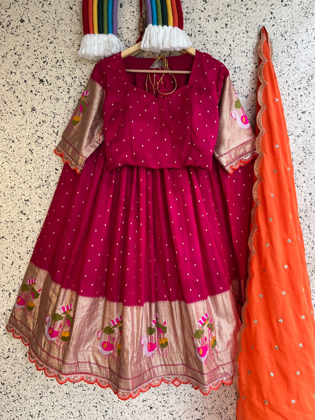 Viscose Dola Silk With Embroidery Cut Work Lace Lehengha