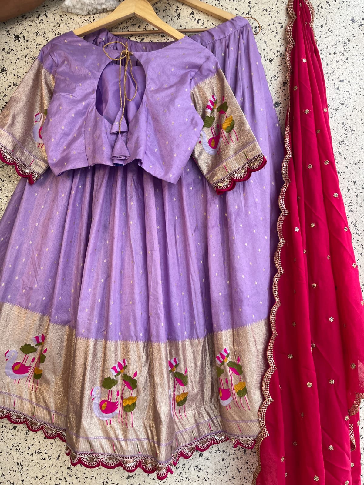 Viscose Dola Silk With Embroidery Cut Work Lace Lehengha