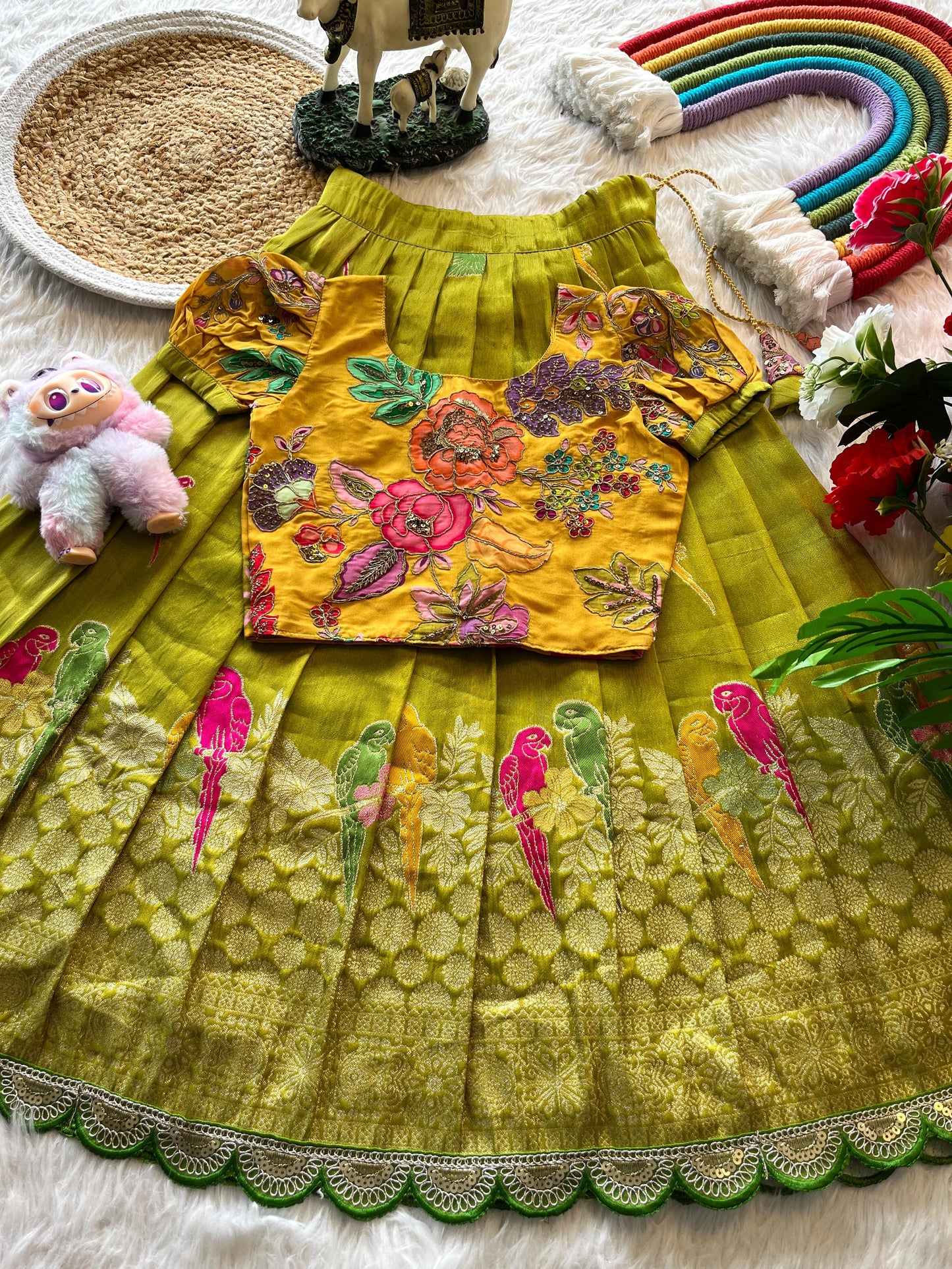 Kids Lehenga Made From Viscose Tissue Silk