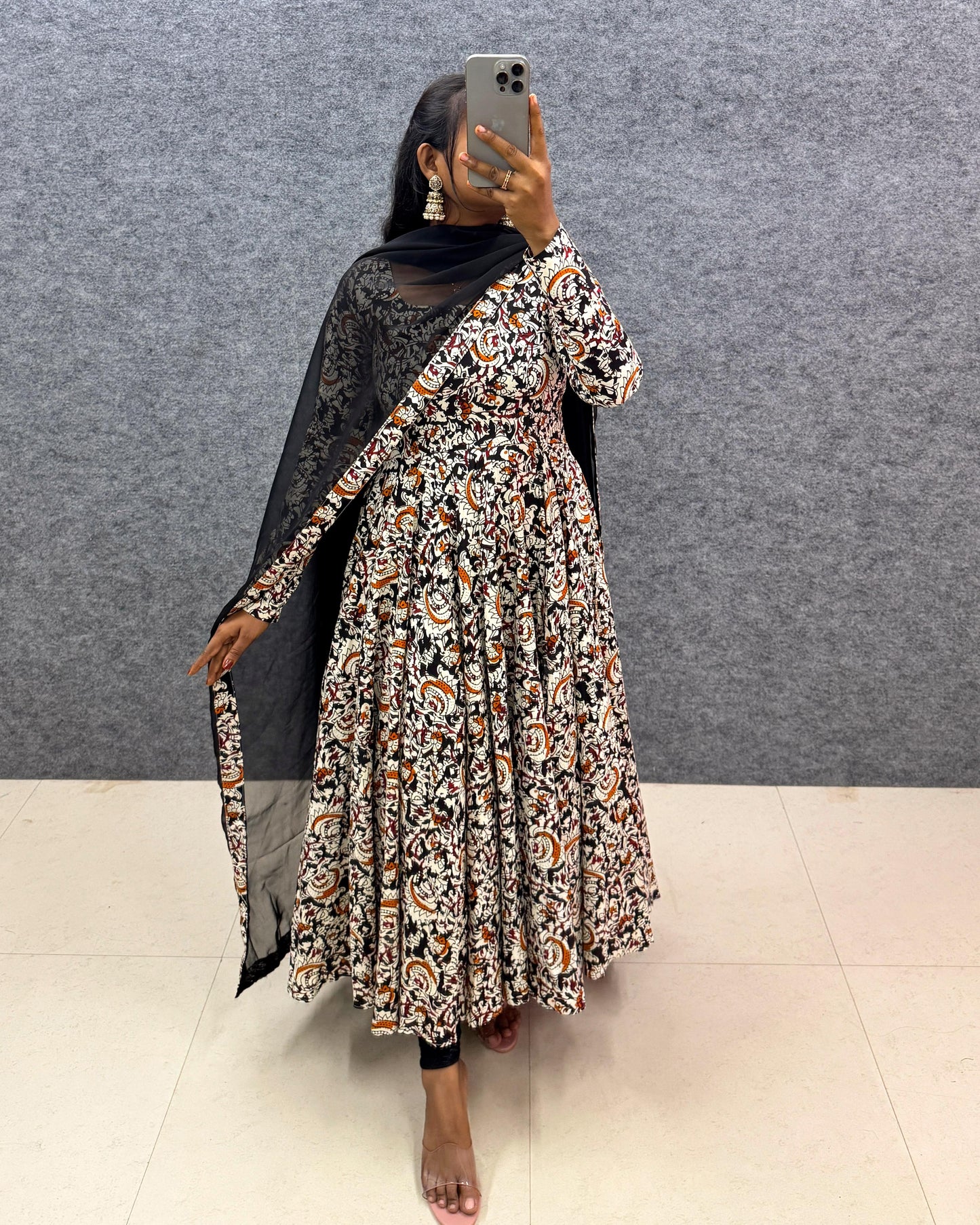 pure cotton kalamkari block print gown