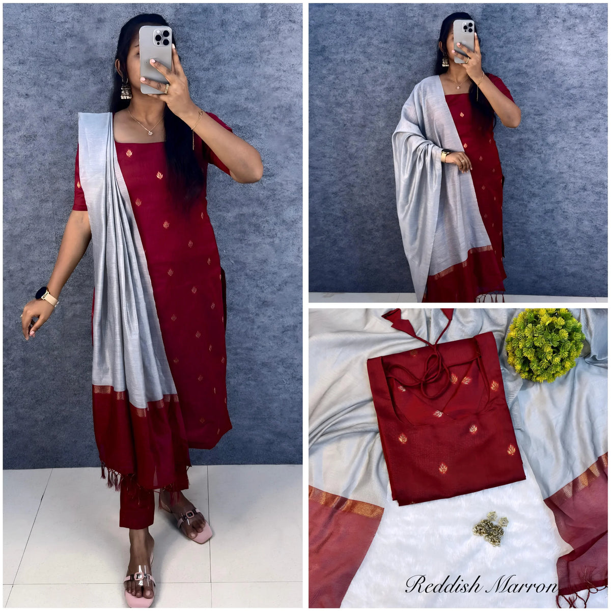 Premium Quality Silk Cotton 3 Piece Set