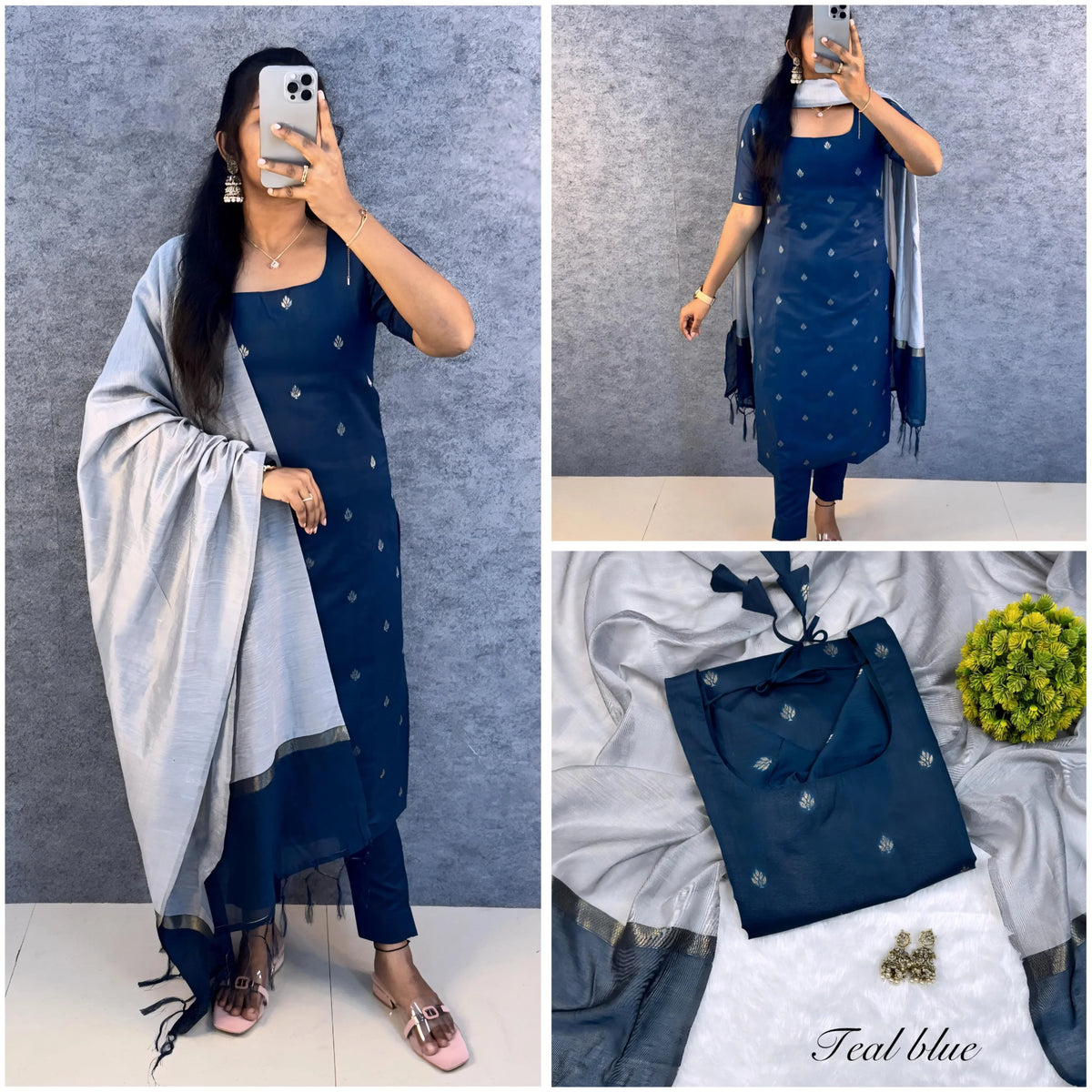 Premium Quality Silk Cotton 3 Piece Set
