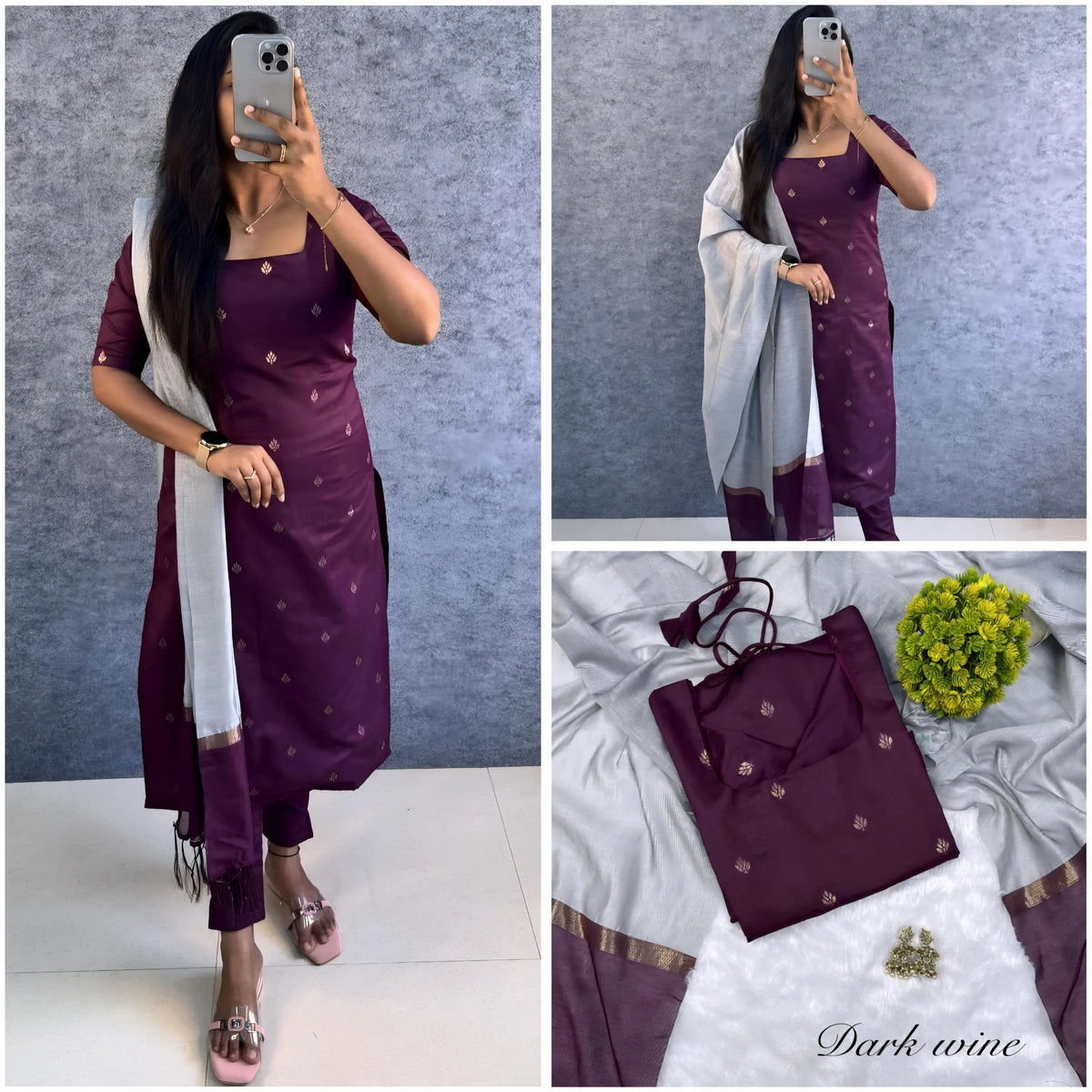 Premium Quality Silk Cotton 3 Piece Set