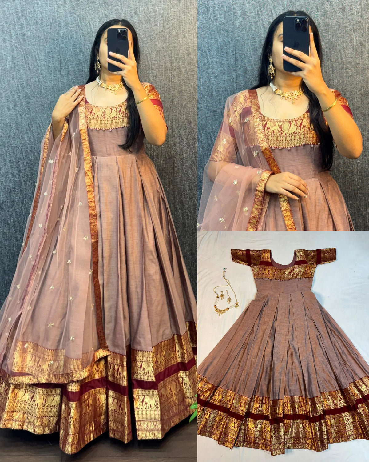 Narayanpet Gown with Duppata