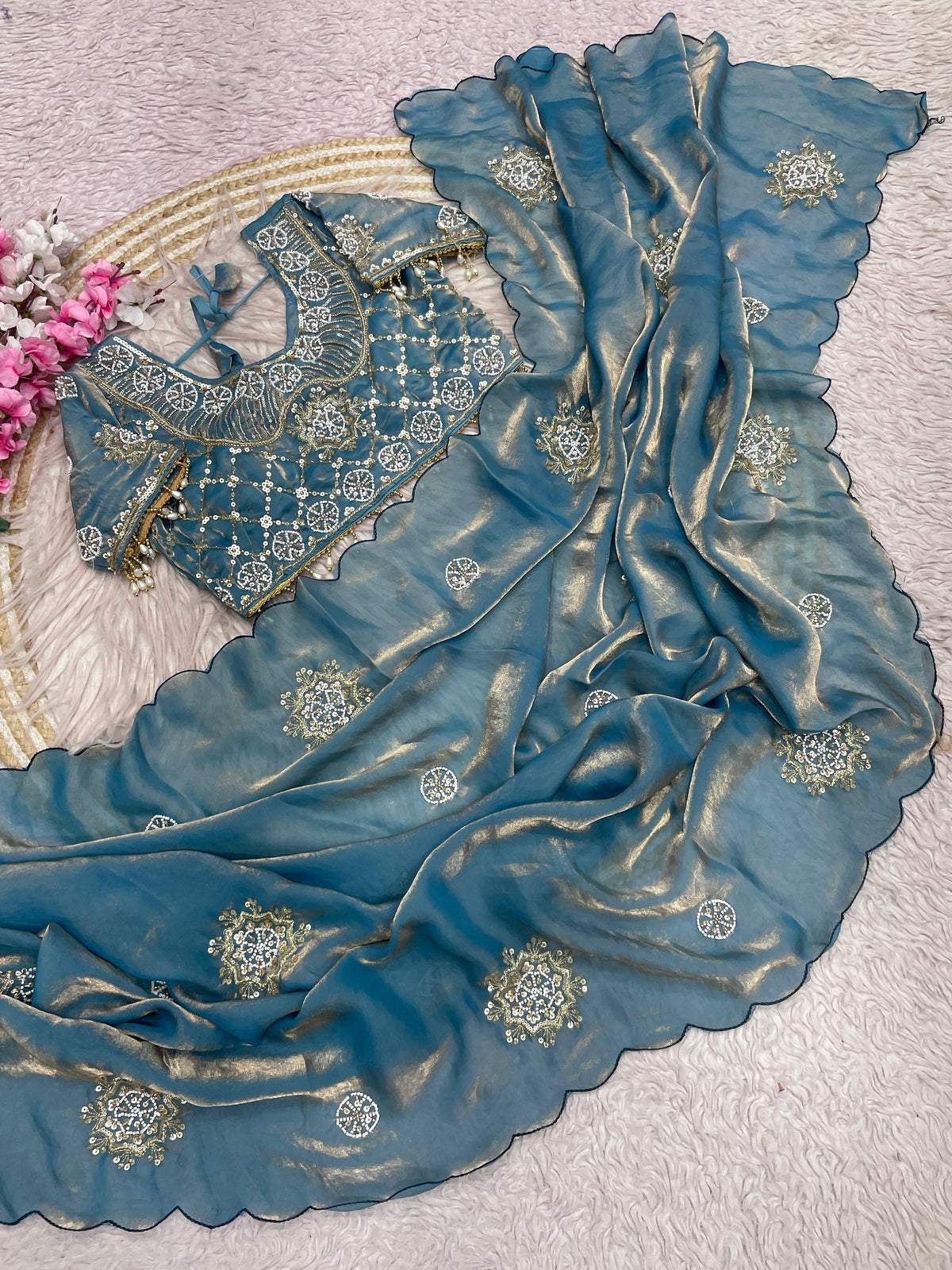Saree with Stitched Blouse