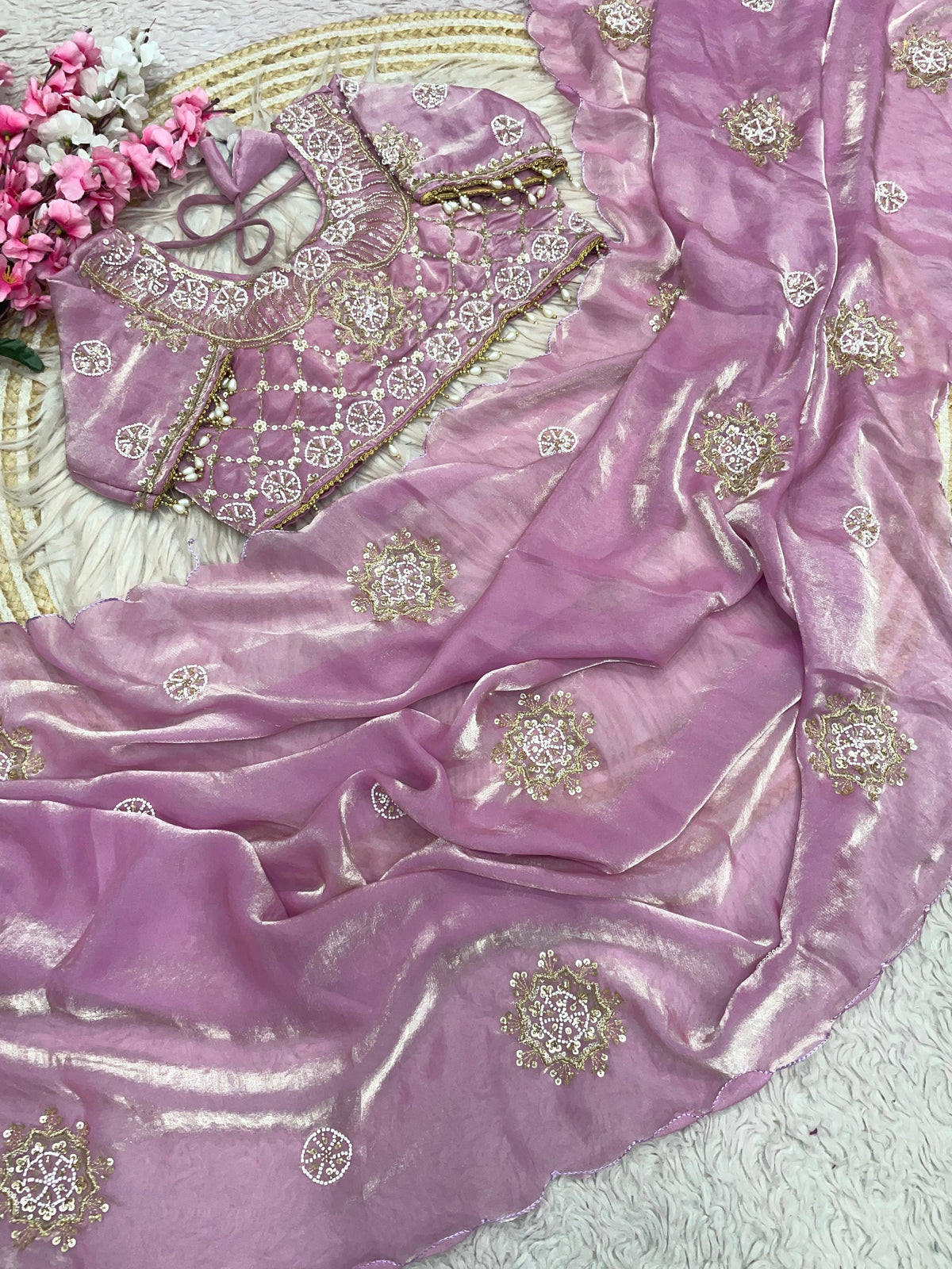 Saree with Stitched Blouse