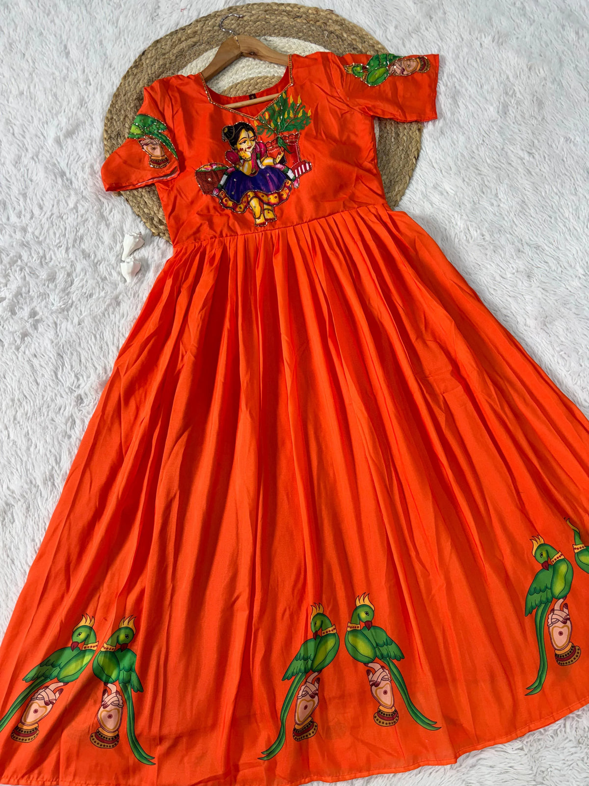 Sreeleela Kalamkari Print Muslin Gown
