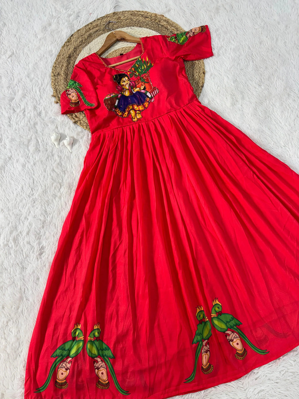 Sreeleela Kalamkari Print Muslin Gown