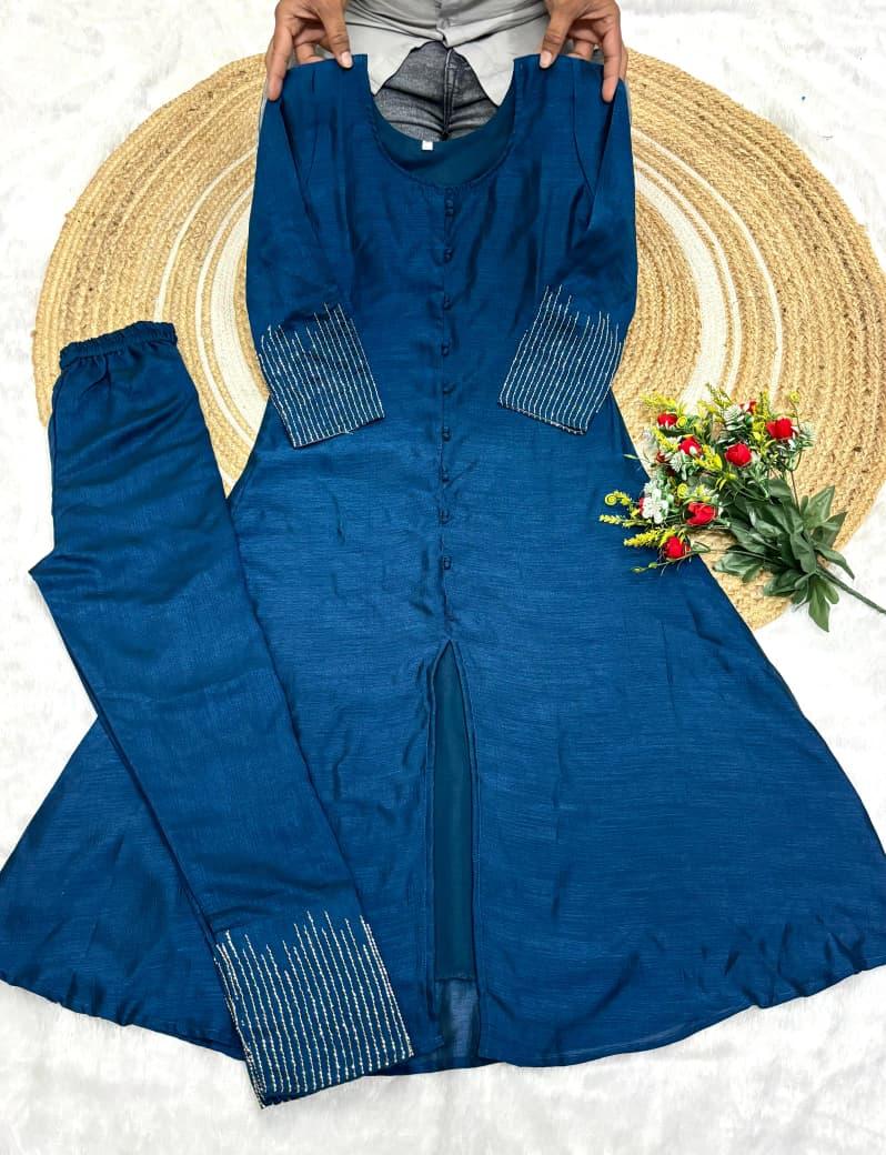 Blooming Vichitra Silk Kurta Set
