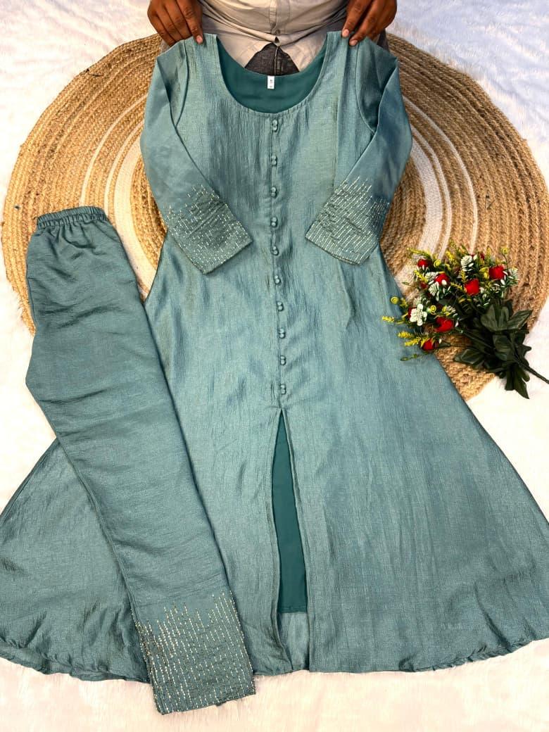Blooming Vichitra Silk Kurta Set