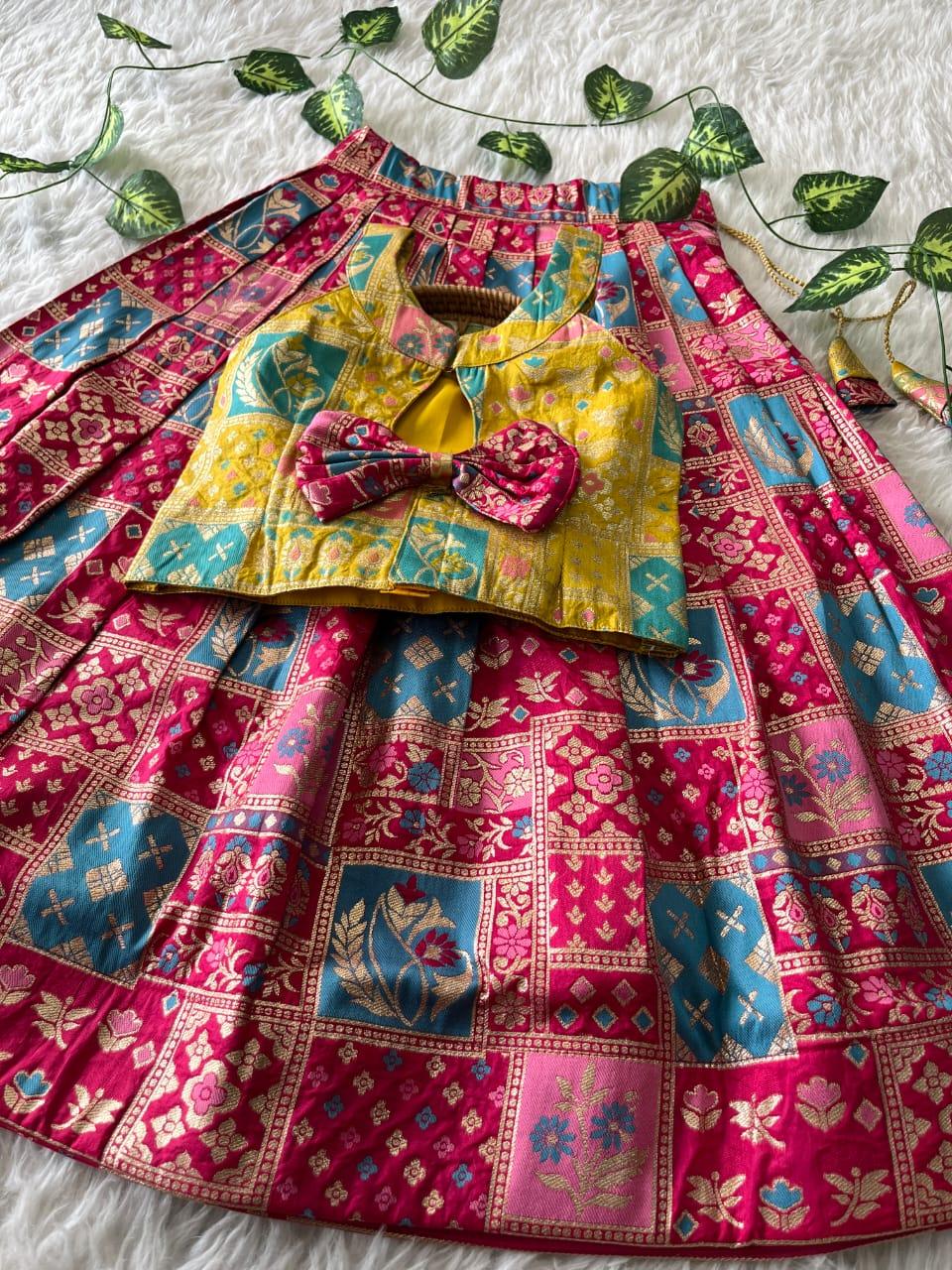 Soft Dola Silk Kids Lehenga