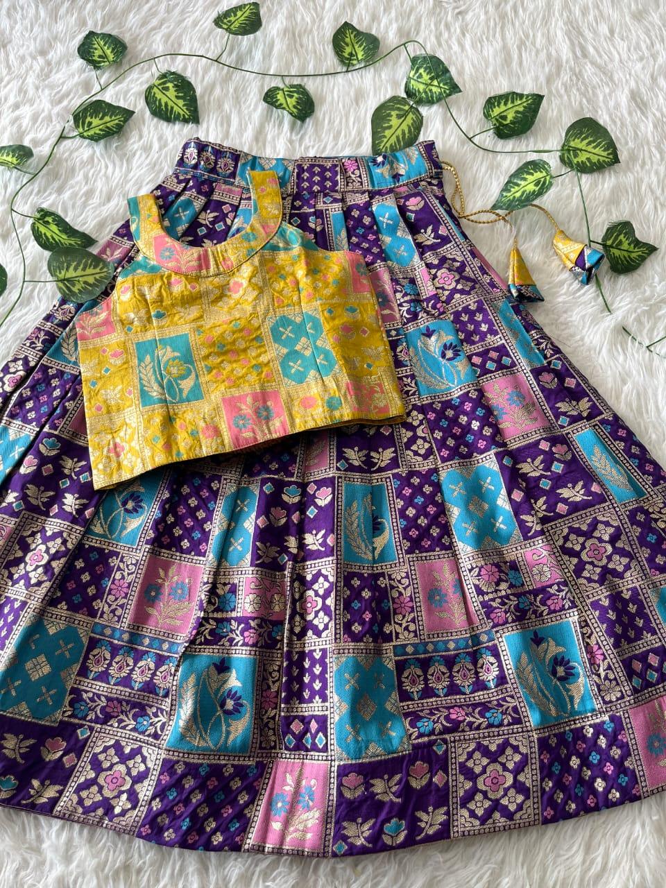 Soft Dola Silk Kids Lehenga