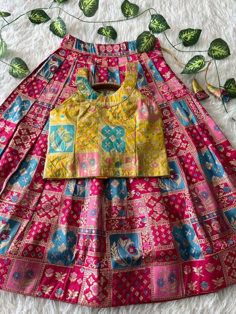 Soft Dola Silk Kids Lehenga