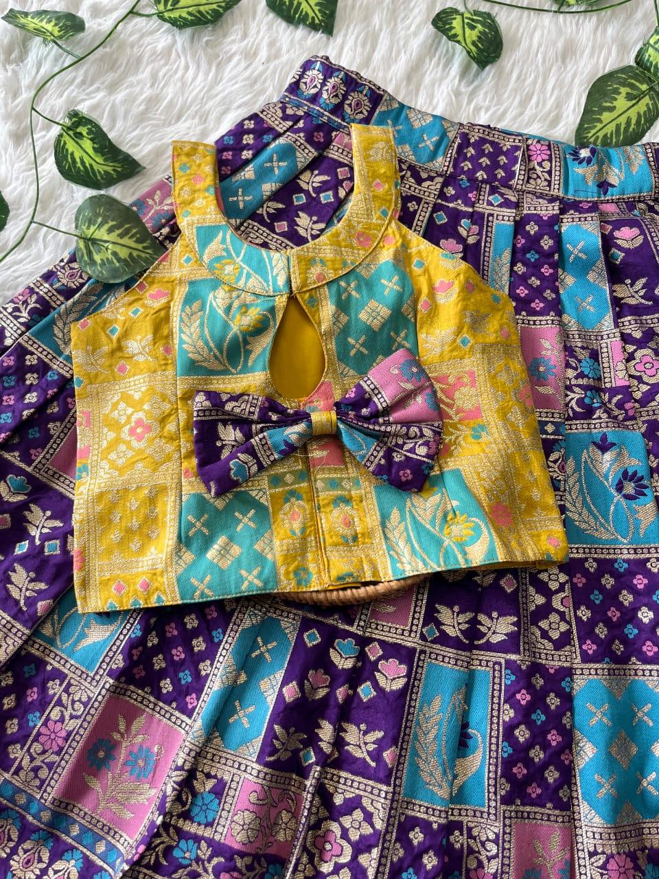 Soft Dola Silk Kids Lehenga