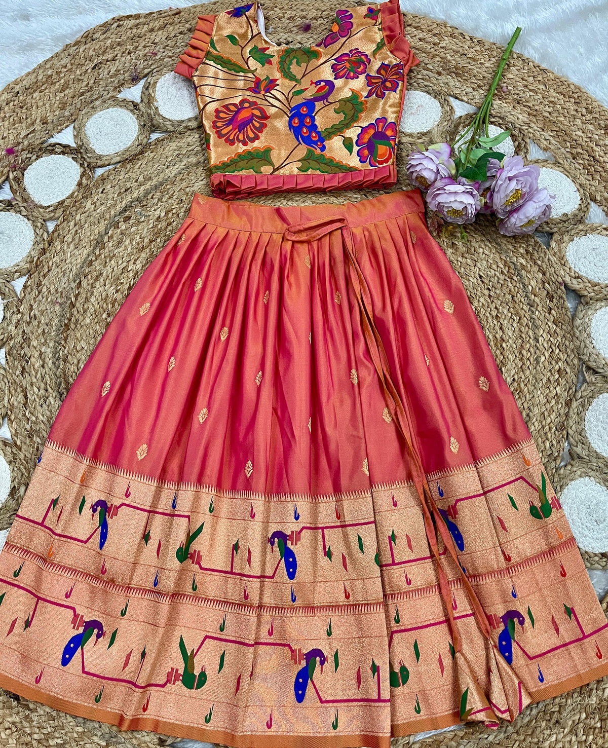 Paithani Lehenga for Kids