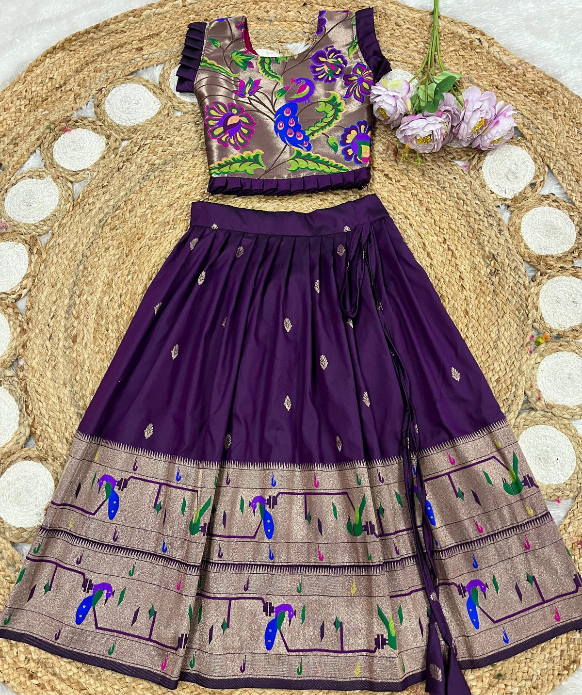 Paithani Lehenga for Kids