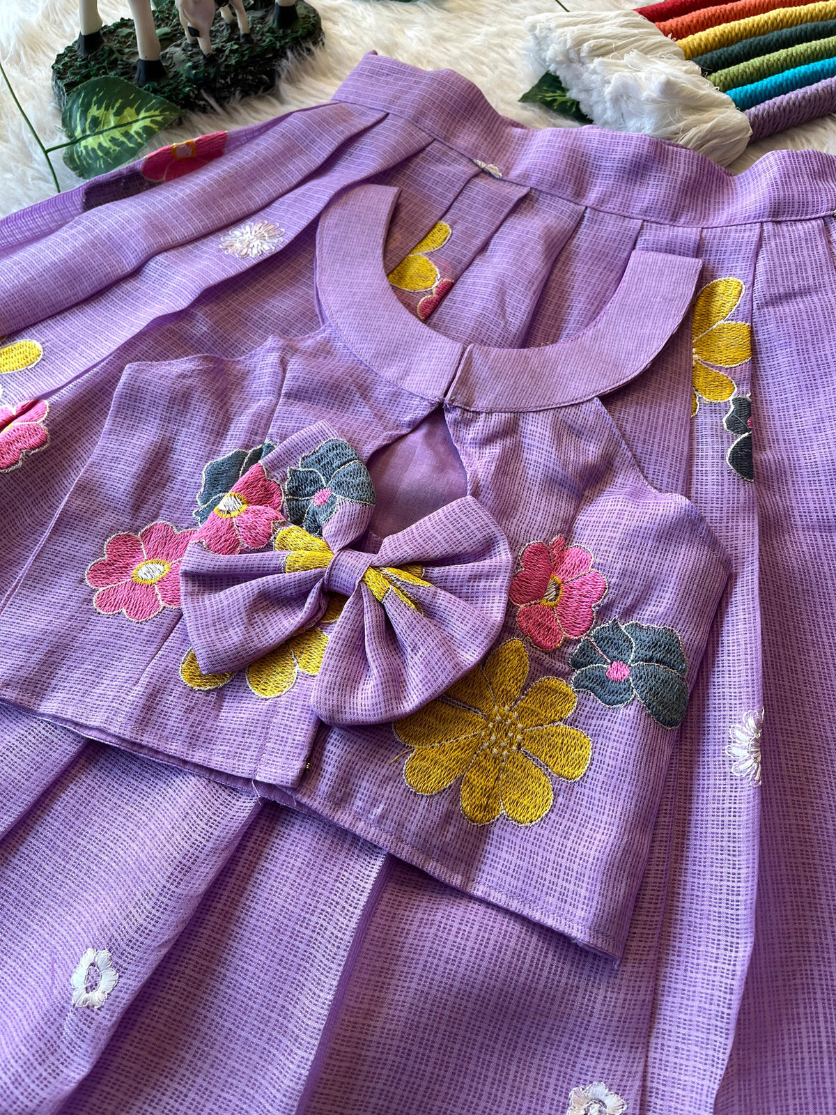Little Blossom Kota Chex Lehenga Set