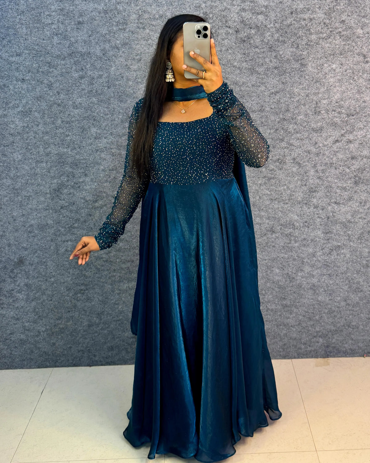 Royal Sparkle Space Silk Gown