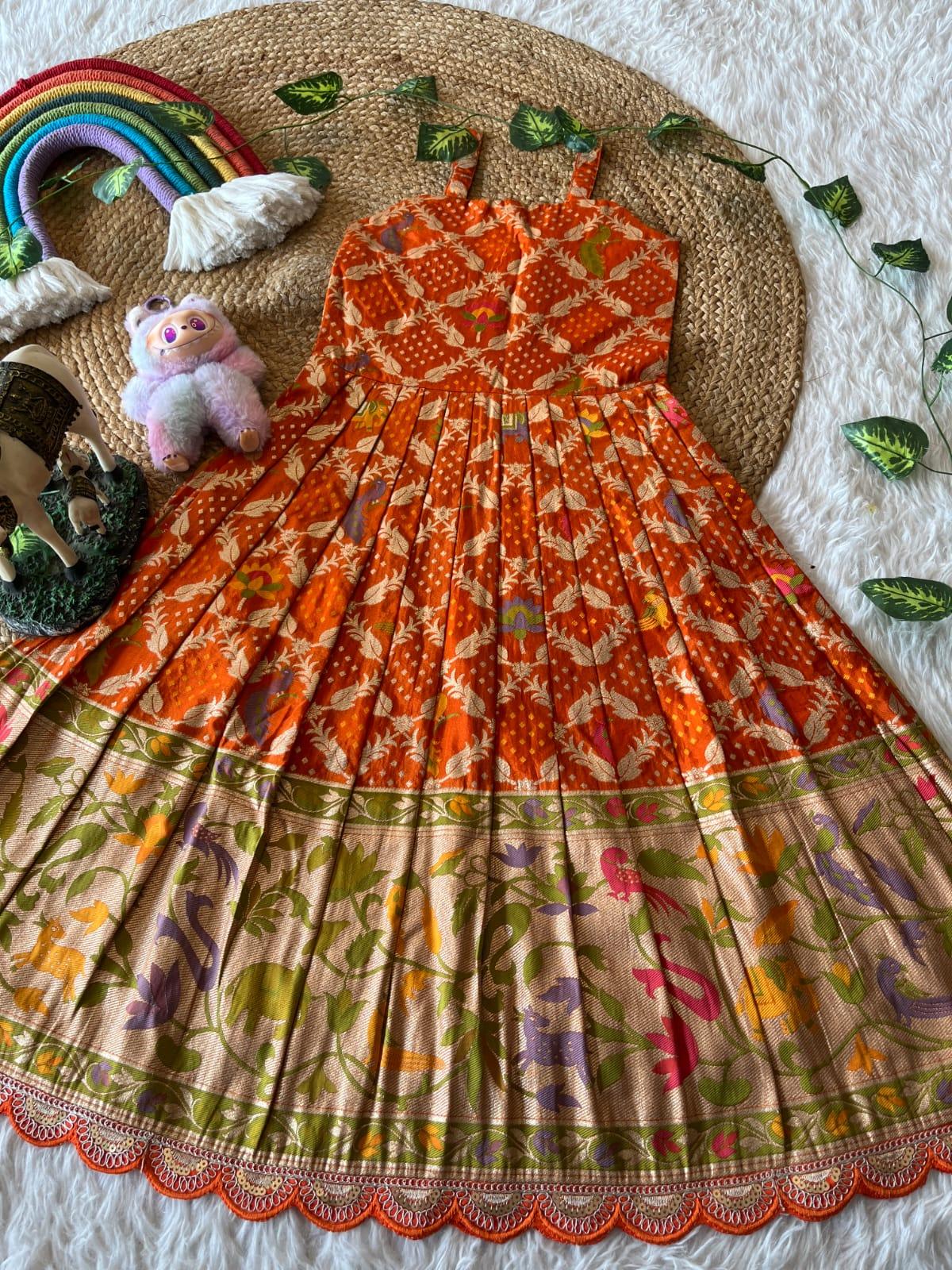 Royal Vanya Crepe Kids Gown with Coat