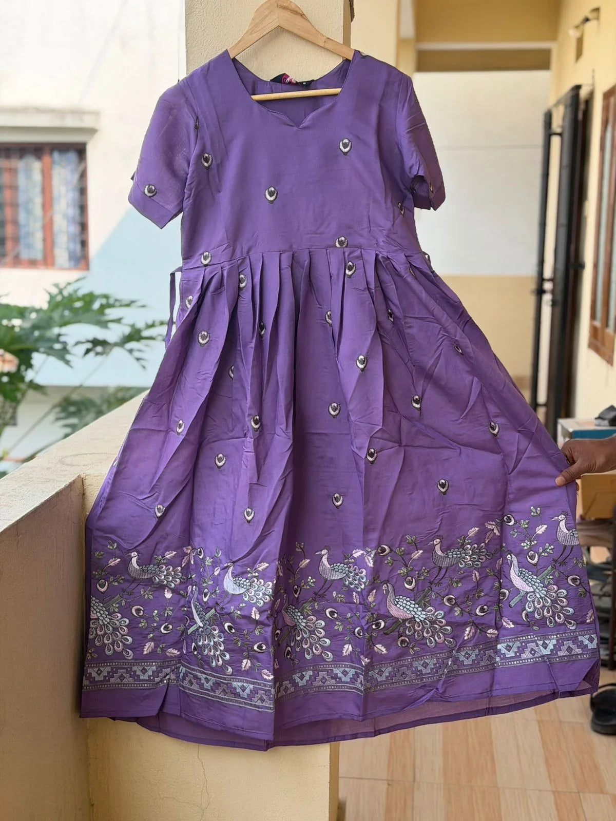 Roman Silk Embroidery Work Frocks