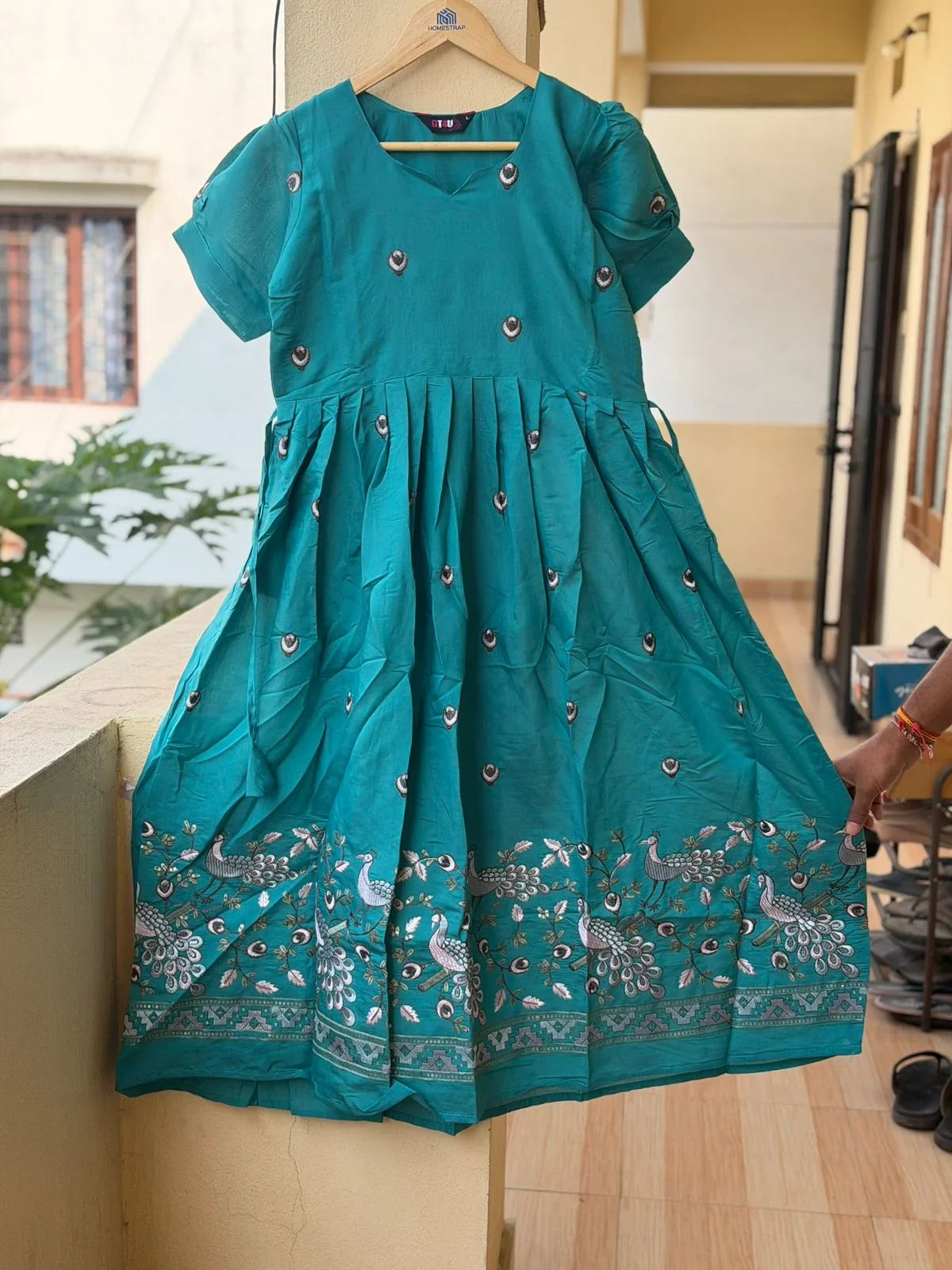 Roman Silk Embroidery Work Frocks