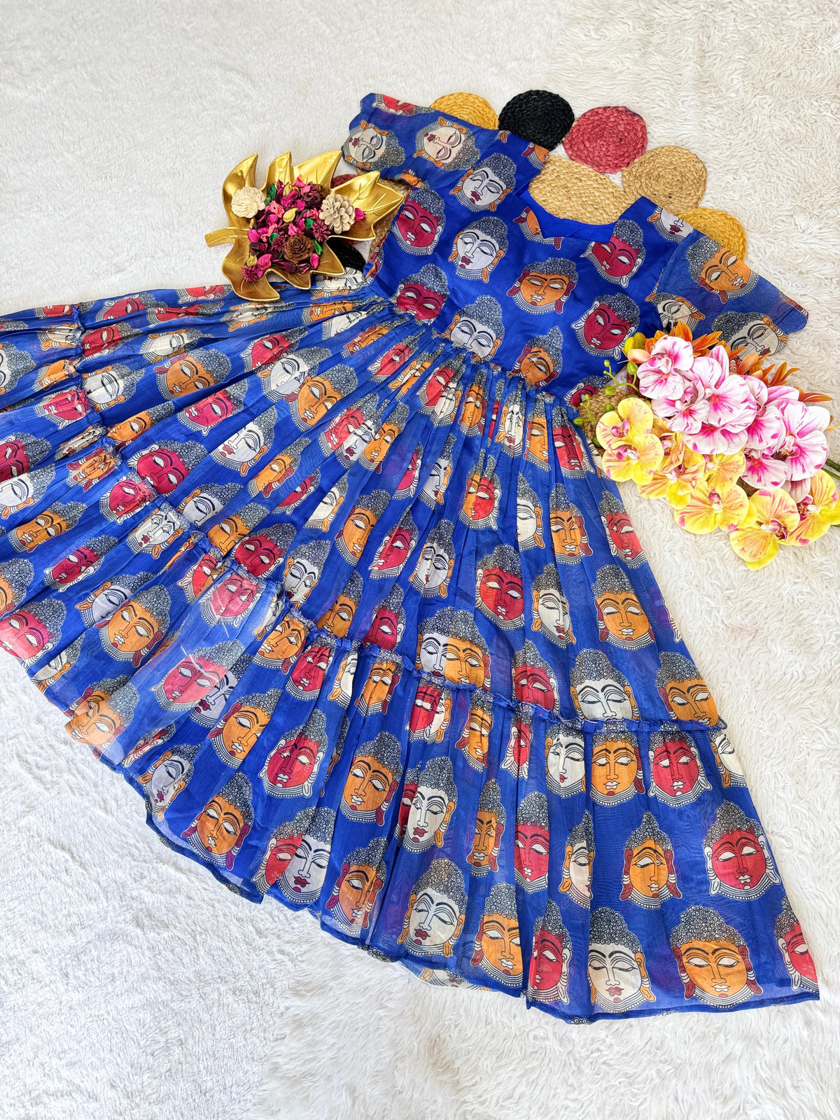 Pure Chanderi Kalamkari Printed Gowns