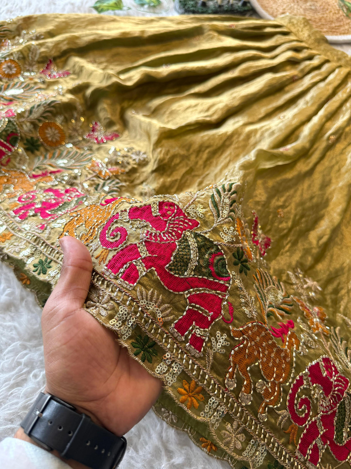 Elephant Bloom Space Silk Kids Lehenga Choli