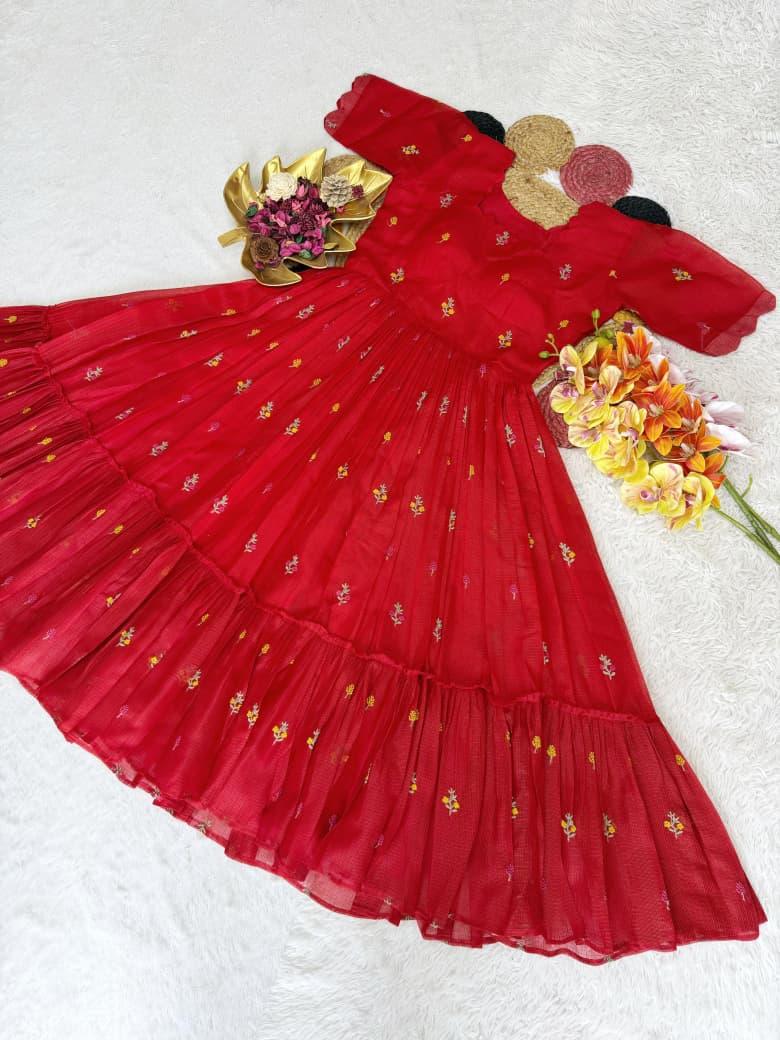Summer Special Floral Embroidery Kota Checks