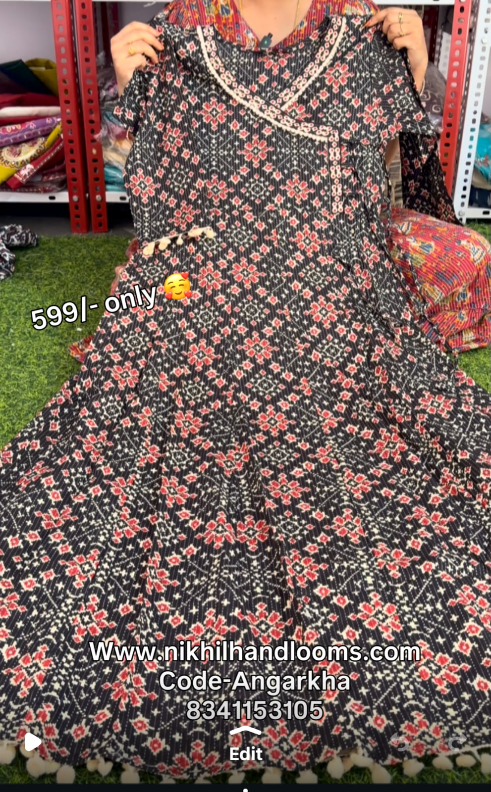 Angrakha Rayon Cotton Kurti