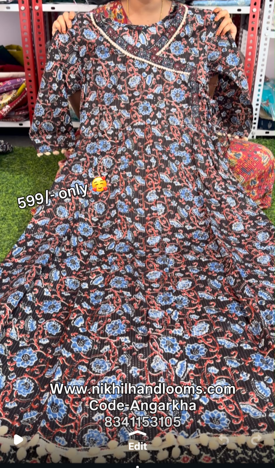 Angrakha Rayon Cotton Kurti