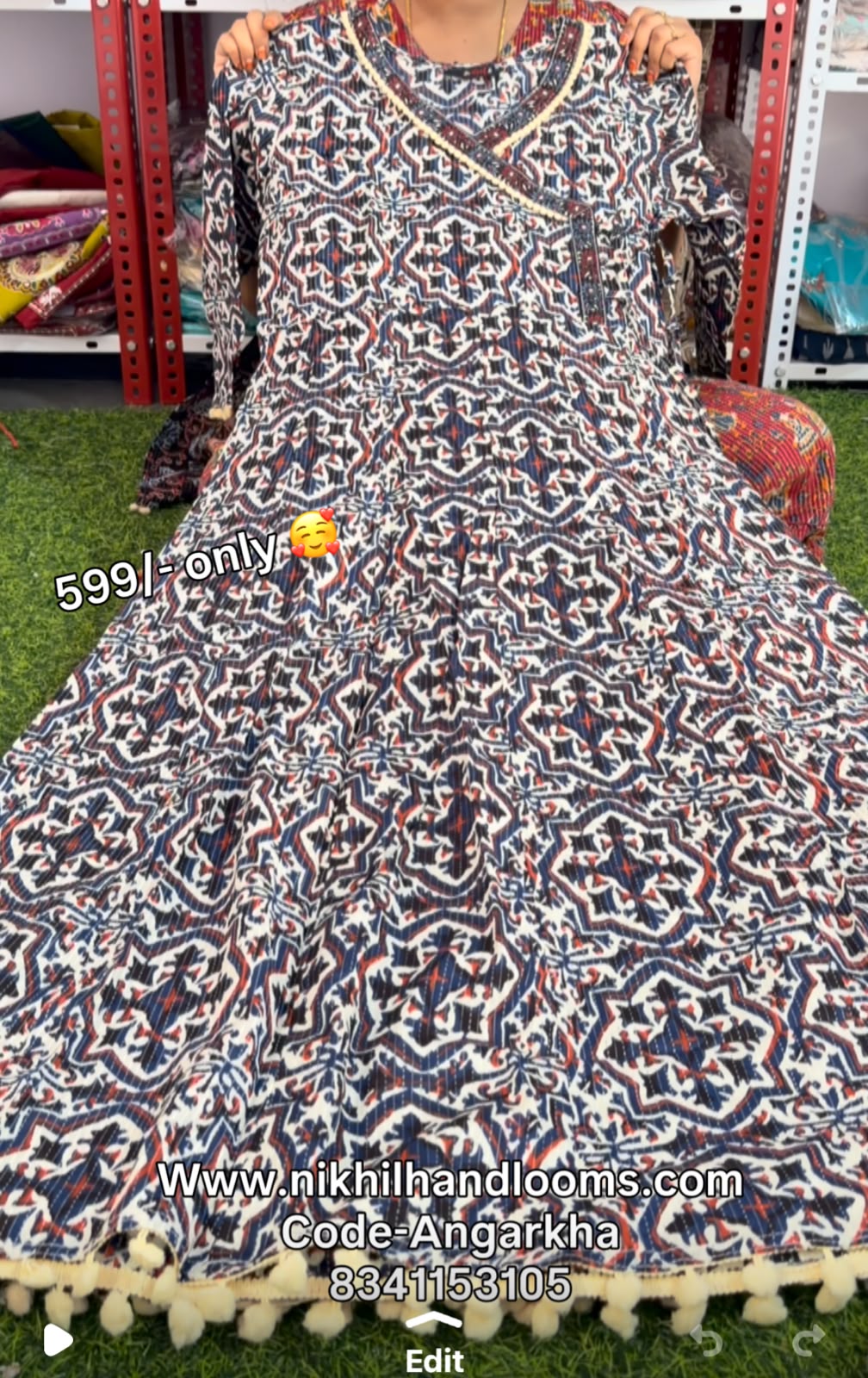 Angrakha Rayon Cotton Kurti