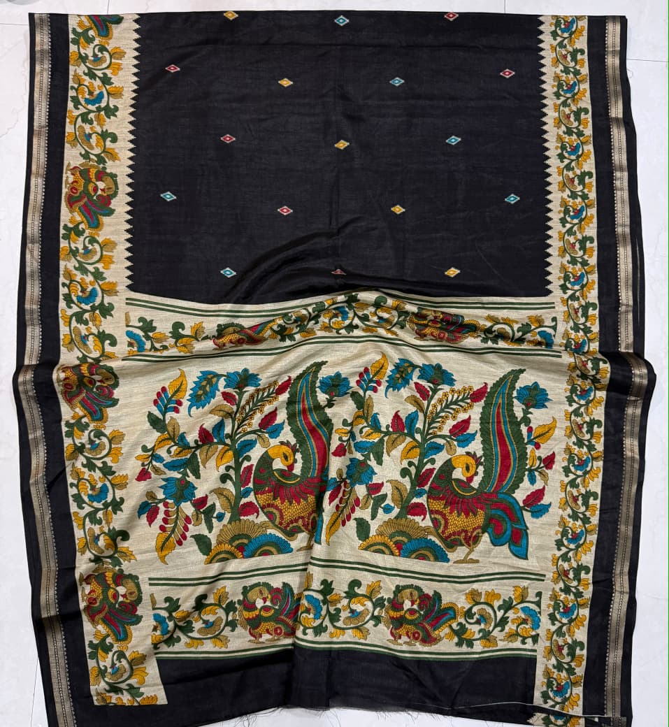 Black Kalamkari Saree