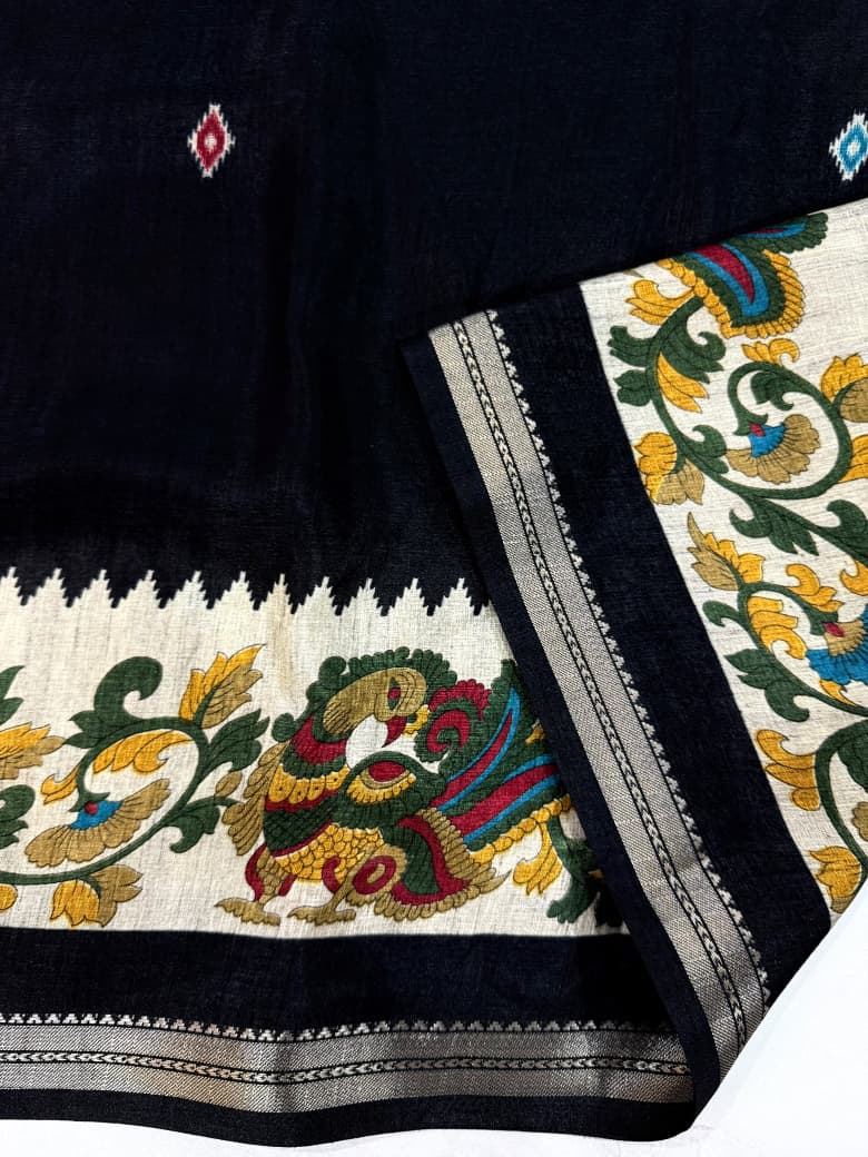 Black Kalamkari Saree