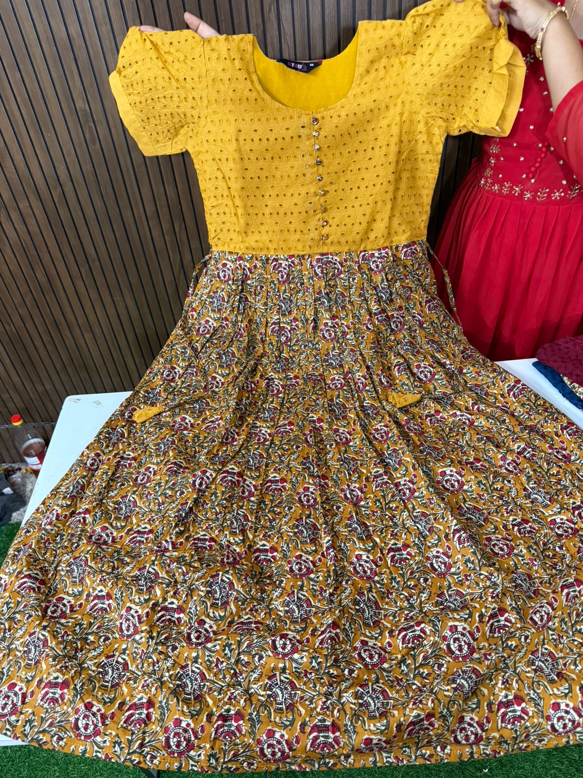 Hakoba Dhabu Cotton Frock with Pocket