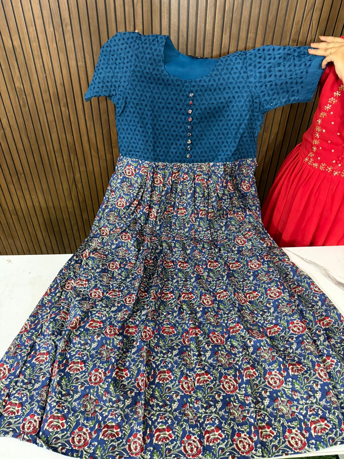 Hakoba Dhabu Cotton Frock with Pocket
