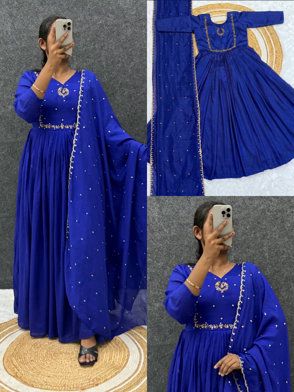 Chitra Vichitra Silk Gown with Sequin Dupatta