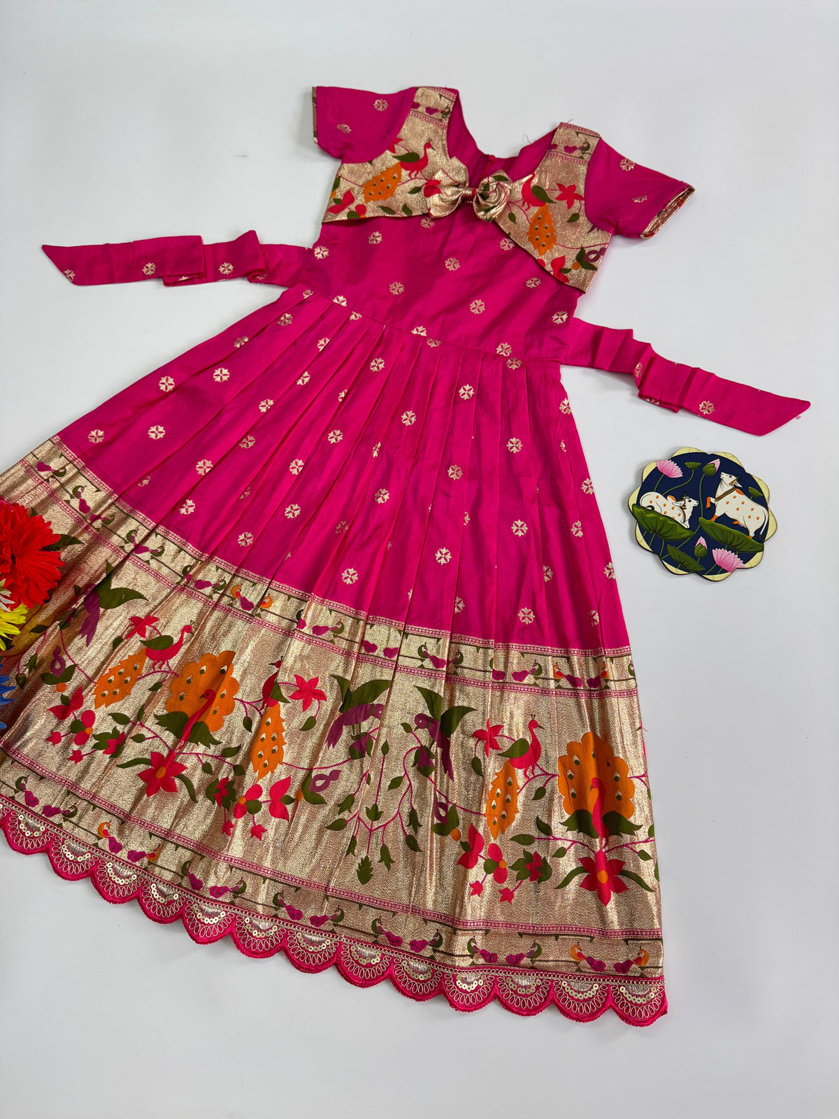 Princess Paithani Dola Silk Kids Gown