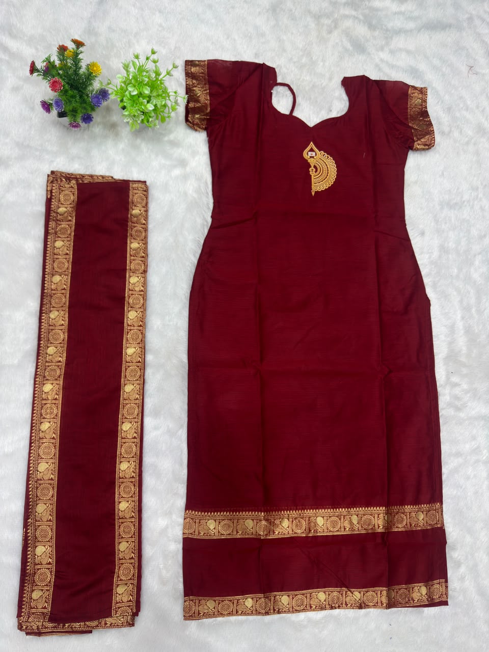 Chettinad Cotton Kurti with Dupatta