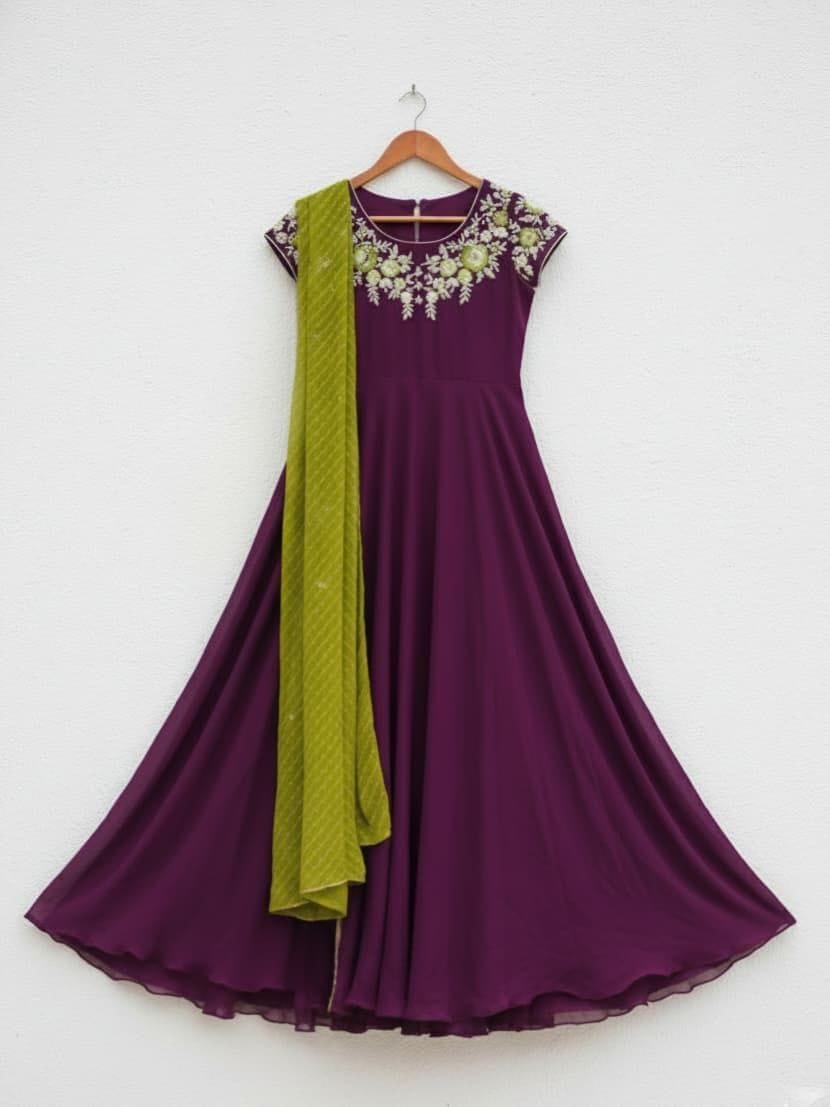 Akhila Georgette Gown with Dupatta