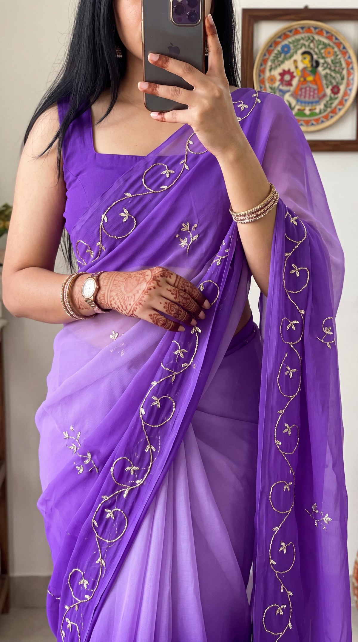 half pure chiffon saree