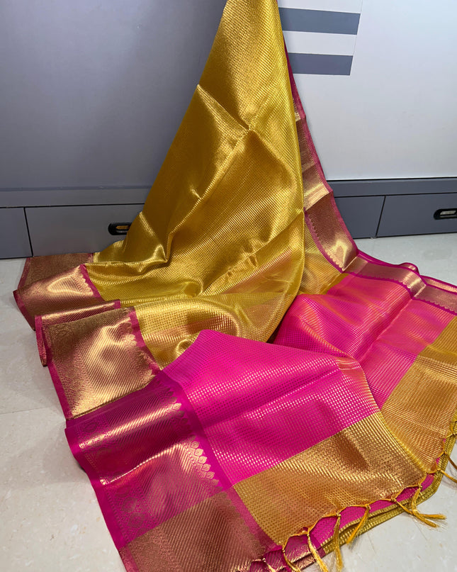 BANARASI  KANCHIPURAM ZARI TISSUE  VASKAT  SAREE