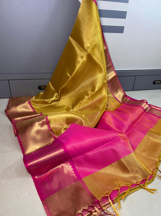 BANARASI  KANCHIPURAM ZARI TISSUE  VASKAT  SAREE