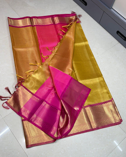BANARASI  KANCHIPURAM ZARI TISSUE  VASKAT  SAREE